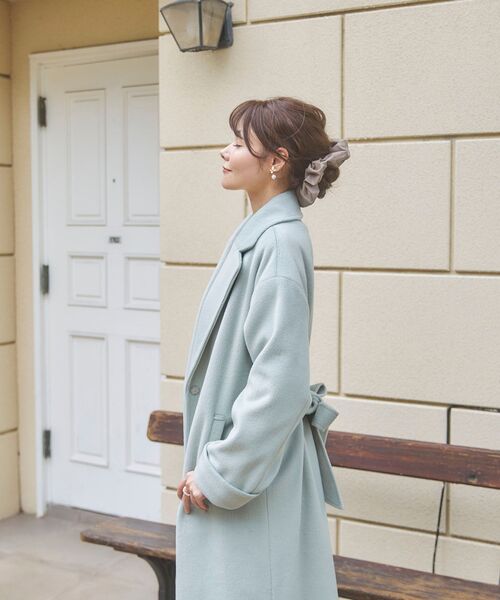 MAJESTIC LEGON（マジェスティックレゴン）の「Ladyロングガウンコート（その他アウター・レディース・アイボリー/グレイッシュベージュ/ピンクベージュ/ライトグリーン・SMALL/MEDIUM）」の22枚目の写真