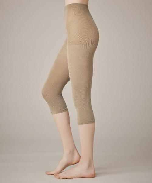 Tuche（トゥシェ）の「Tuche/トゥシェ ペチレギ 重ねばきレギンス 7分丈（レギンス/スパッツ・レディース・ブラック/ベージュ・M～Ｌ/L～LL）」の2枚目の写真