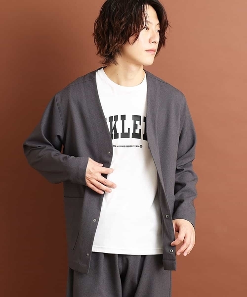 MK MICHEL KLEIN HOMME （エムケーミッシェルクランオム）の「ノーカラージャケット（ノーカラージャケット・メンズ・チャコールグレー/ライトブラウン・46/51/48）」の2枚目の写真