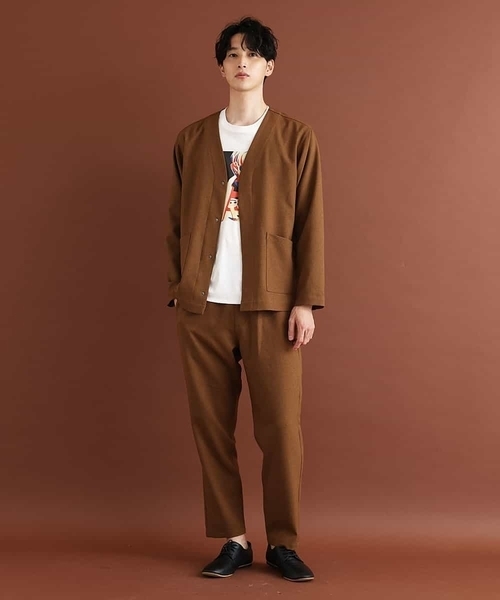 MK MICHEL KLEIN HOMME （エムケーミッシェルクランオム）の「ノーカラージャケット（ノーカラージャケット・メンズ・チャコールグレー/ライトブラウン・46/51/48）」の7枚目の写真