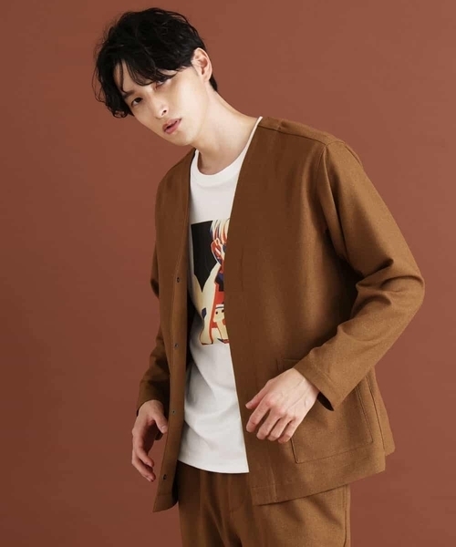 MK MICHEL KLEIN HOMME （エムケーミッシェルクランオム）の「ノーカラージャケット（ノーカラージャケット・メンズ・チャコールグレー/ライトブラウン・46/51/48）」の8枚目の写真