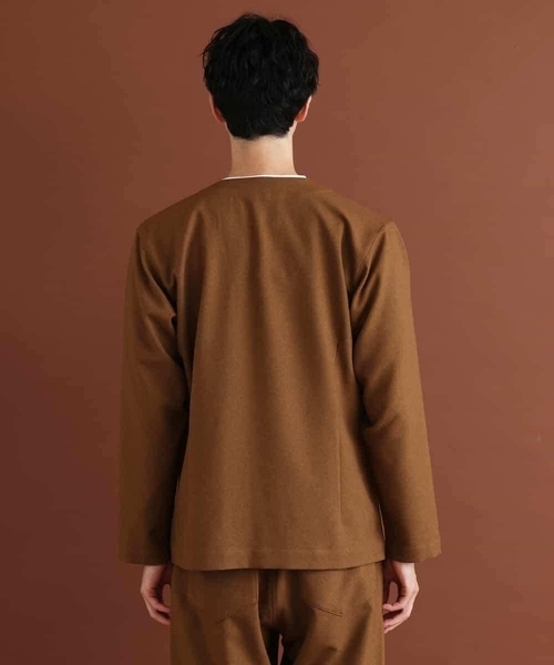 MK MICHEL KLEIN HOMME （エムケーミッシェルクランオム）の「ノーカラージャケット（ノーカラージャケット・メンズ・チャコールグレー/ライトブラウン・46/51/48）」の11枚目の写真
