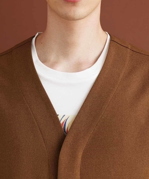 MK MICHEL KLEIN HOMME （エムケーミッシェルクランオム）の「ノーカラージャケット（ノーカラージャケット・メンズ・チャコールグレー/ライトブラウン・46/51/48）」の12枚目の写真