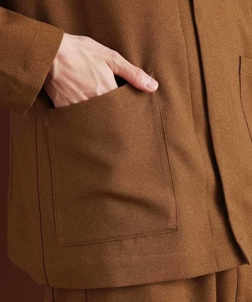 MK MICHEL KLEIN HOMME （エムケーミッシェルクランオム）の「ノーカラージャケット（ノーカラージャケット・メンズ・チャコールグレー/ライトブラウン・46/51/48）」の13枚目の写真