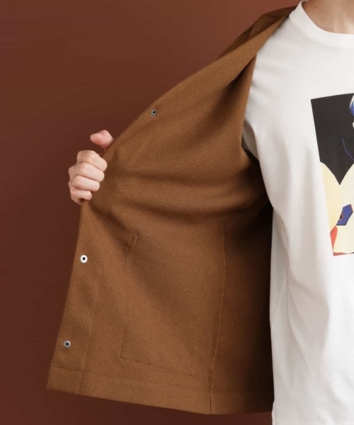 MK MICHEL KLEIN HOMME （エムケーミッシェルクランオム）の「ノーカラージャケット（ノーカラージャケット・メンズ・チャコールグレー/ライトブラウン・46/51/48）」の14枚目の写真