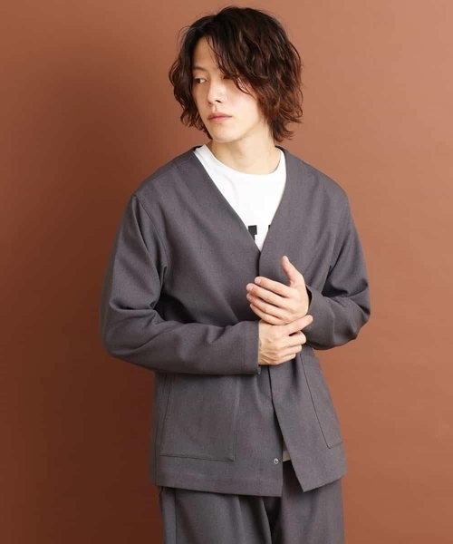 MK MICHEL KLEIN HOMME （エムケーミッシェルクランオム）の「ノーカラージャケット（ノーカラージャケット・メンズ・チャコールグレー/ライトブラウン・46/51/48）」の17枚目の写真