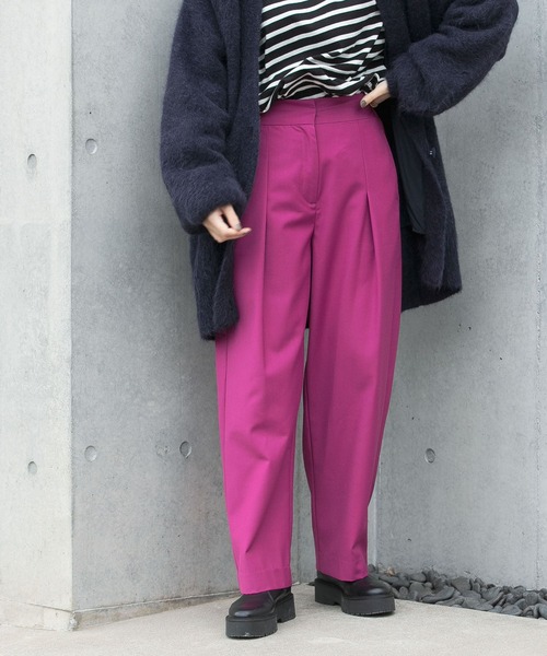 LAATO（ラート）の「WIDE TACK PANTS（その他パンツ・レディース・チャコールグレー/ベージュ/ピンク・FREE）」の4枚目の写真
