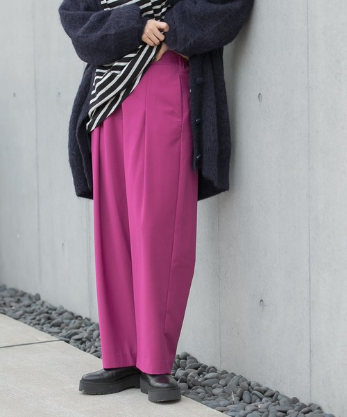 LAATO（ラート）の「WIDE TACK PANTS（その他パンツ・レディース・チャコールグレー/ベージュ/ピンク・FREE）」の6枚目の写真