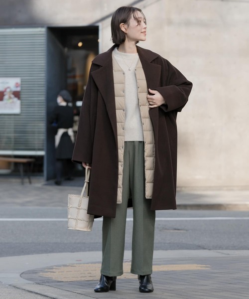 F by ROSSO（エフバイロッソ）の「F by ROSSO　サーモライトオーバーミドルコート（その他アウター・レディース・ブラック/ブラウン/グレー系その他・FREE）」の4枚目の写真