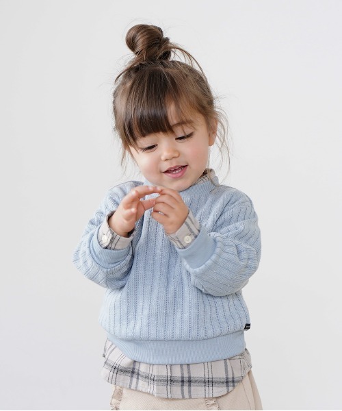 quoti use fith（クゥオティ　ユース　フィス）の「フワツブリブ クルーネック長袖スウェット（スウェット・キッズ・アイボリー/ブラウン/ブルー・100/80/120/90/130/110）」の3枚目の写真