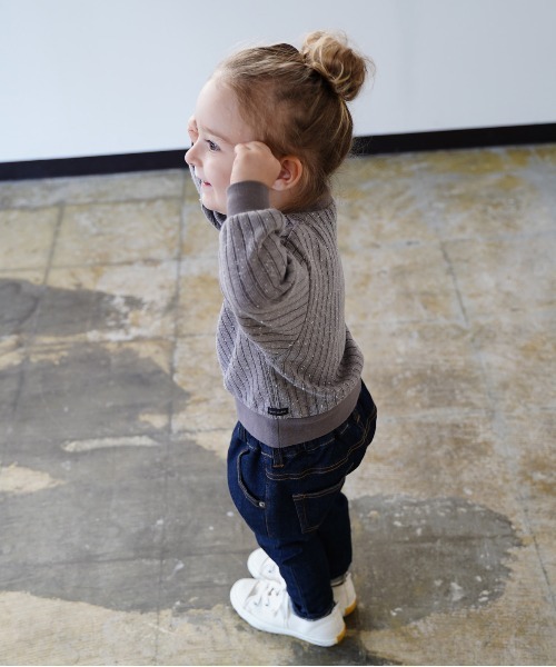 quoti use fith（クゥオティ　ユース　フィス）の「フワツブリブ クルーネック長袖スウェット（スウェット・キッズ・アイボリー/ブラウン/ブルー・100/80/120/90/130/110）」の10枚目の写真