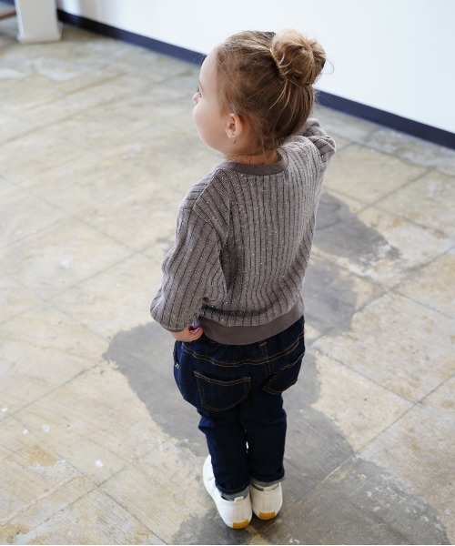 quoti use fith（クゥオティ　ユース　フィス）の「フワツブリブ クルーネック長袖スウェット（スウェット・キッズ・アイボリー/ブラウン/ブルー・100/80/120/90/130/110）」の9枚目の写真