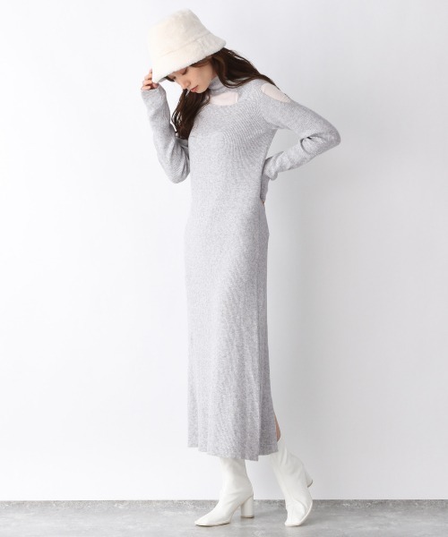 JEANASIS（ジーナシス）の「14Gリブフィットオープンワンピース/255691（ワンピース・レディース・グリーン系その他/グレー/ブラック・FREE）」の14枚目の写真