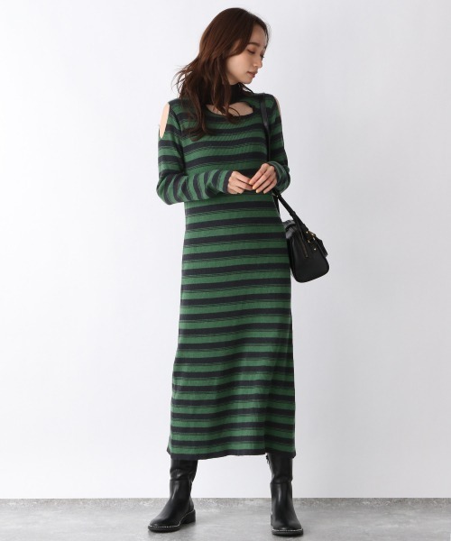 JEANASIS（ジーナシス）の「14Gリブフィットオープンワンピース/255691