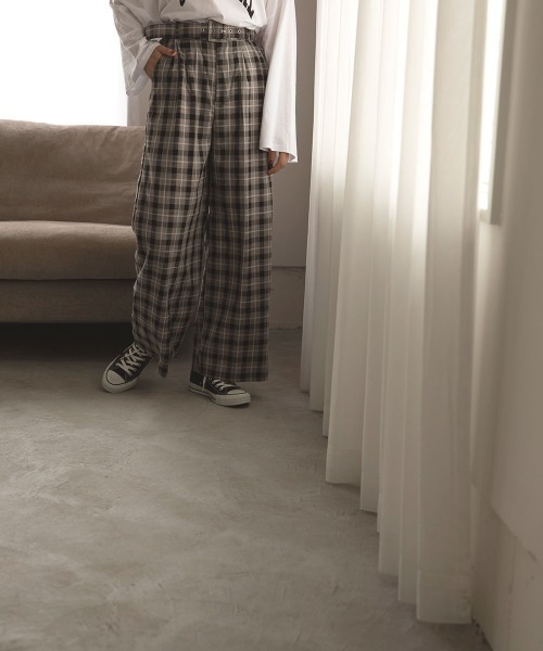 marjour（マージュール）の「CHECK PANTS（スラックス・レディース・ブラック/ブラウン・M）」の12枚目の写真