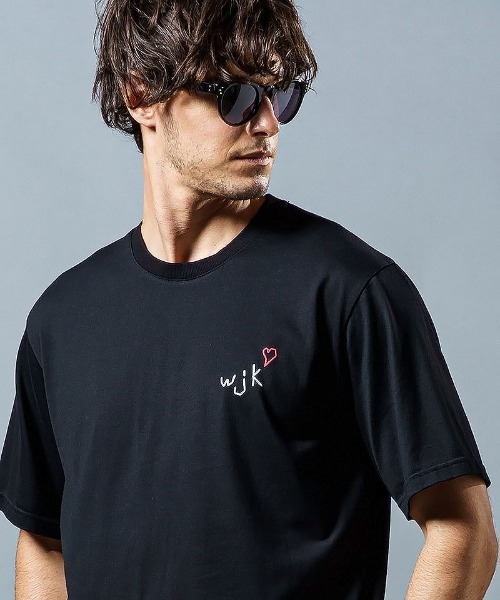 wjk(ダヴルジェイケイ)の「mt7485-heart warming T Tシャツ(Tシャツ/カットソー・メンズ・ブラック/カーキ/ホワイト/トップグレー・XL/M/L/S)」の5枚目の写真