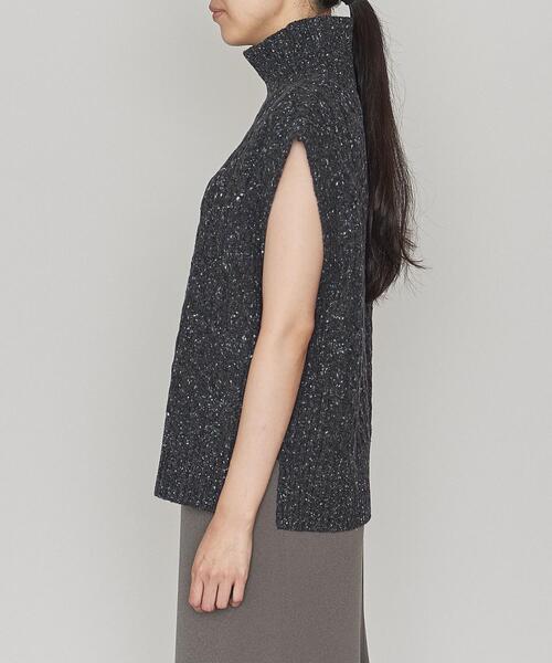 ASTRAET(アストラット)の「<ASTRAET(アストラット)>W/N 3G ケーブル ハイネック ノースリーブニット(ベスト・レディース・ダークグレー/ナチュラル/ライトピンク・FREE)」の8枚目の写真
