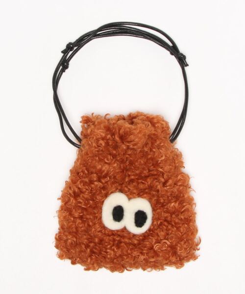 EARTH MADE（アースメイド）の「FUR 巾着スモール BAG（トートバッグ・キッズ・ブラック/ブラウン/レッド/ライトピンク/イエロー・FREE）」の11枚目の写真