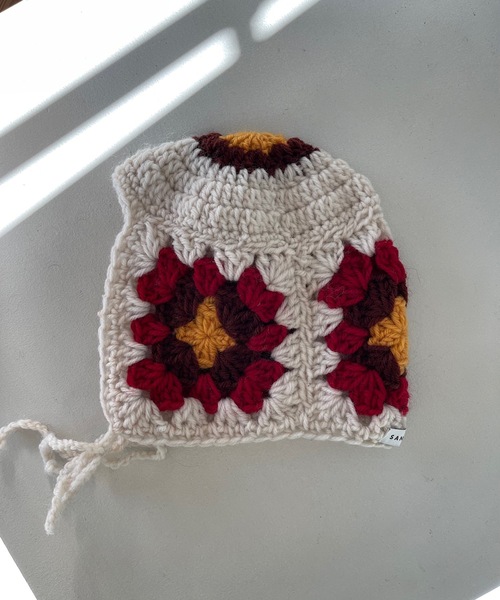 SANSeLF（サンセルフ）の「【SANSeLF】color croche knit bonnet sank21a013（その他ベビー用品・キッズ・ホワイト系その他/ブラック系その他・FREE）」の7枚目の写真