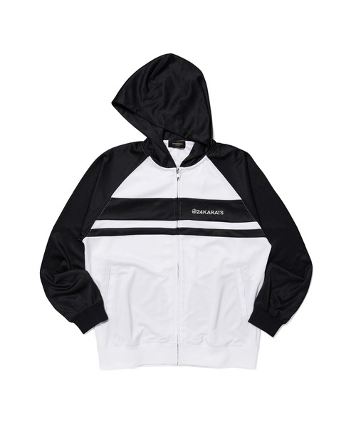 24karats(トゥウェンティーフォーカラッツ)の「Bicolor Smooth Track Top(ジャージ・メンズ・ブラック/ネイビー・LARGE/MEDIUM/X-LARGE/SMALL)」の1枚目の写真