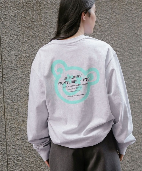 ISTKUNST(イストクンスト)の「【UNISEX】ISTKUNST/BEAR&SMILEYロンT 2256193(Tシャツ/カットソー・レディース・ホワイト/ブラック/ライトグレー・SMALL/MEDIUM/LARGE)」の1枚目の写真