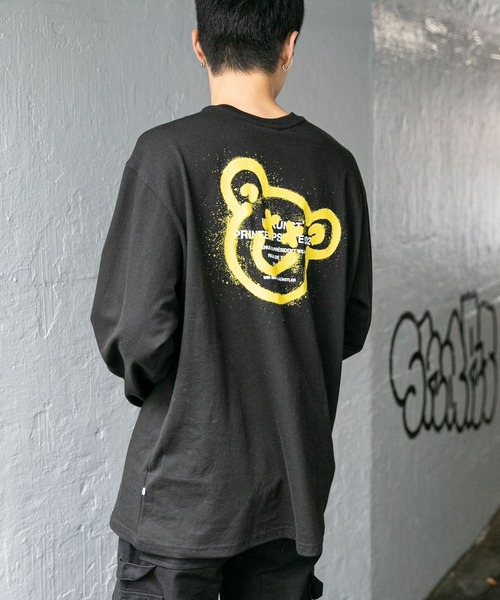 ISTKUNST(イストクンスト)の「【UNISEX】ISTKUNST/BEAR&SMILEYロンT 2256193(Tシャツ/カットソー・レディース・ホワイト/ブラック/ライトグレー・SMALL/MEDIUM/LARGE)」の3枚目の写真