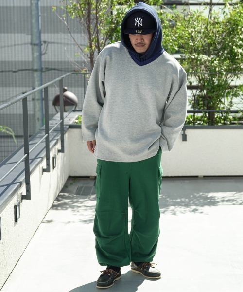 BEAVER(ビーバー)の「FAZZURA/ファズラ CARGO PANTS カーゴパンツ(スウェットパンツ・メンズ・ダークグリーン/キャメル・1/2)」の6枚目の写真