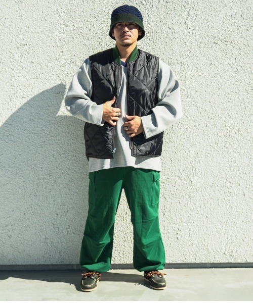 BEAVER(ビーバー)の「FAZZURA/ファズラ CARGO PANTS カーゴパンツ(スウェットパンツ・メンズ・ダークグリーン/キャメル・1/2)」の10枚目の写真