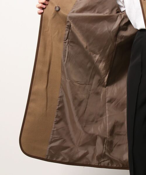 ehka sopo（エヘカソポ）の「【たかあしあかりコラボ】コート（ノーカラーコート・レディース・ベージュ/ブラウン・ﾌﾘ-）」の4枚目の写真