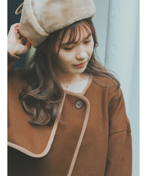 ehka sopo（エヘカソポ）の「【たかあしあかりコラボ】コート（ノーカラーコート・レディース・ベージュ/ブラウン・ﾌﾘ-）」の12枚目の写真