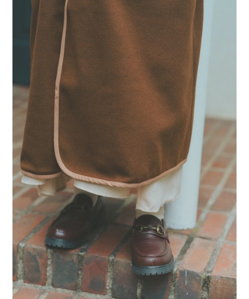 ehka sopo（エヘカソポ）の「【たかあしあかりコラボ】コート（ノーカラーコート・レディース・ベージュ/ブラウン・ﾌﾘ-）」の8枚目の写真