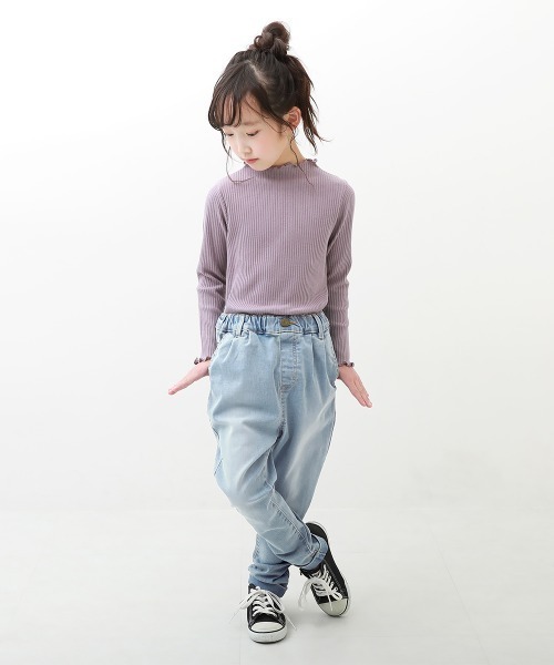 devirock（デビロック）の「楽デニム タックパンツ（デニムパンツ・キッズ・サックスブルー/ブルー系その他/ネイビー/ワンウォッシュ・110cm/120cm/130cm/140cm/150cm/160cm/100cm）」の15枚目の写真