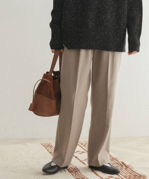 FORK&SPOON(フォークアンドスプーン)の「FORK&SPOON フラノイージーパンツ(その他パンツ・レディース・グリーン/ベージュ系その他・1/2)」の2枚目の写真