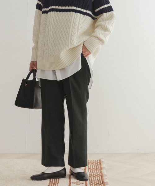 FORK&SPOON(フォークアンドスプーン)の「FORK&SPOON フラノイージーパンツ(その他パンツ・レディース・グリーン/ベージュ系その他・1/2)」の1枚目の写真