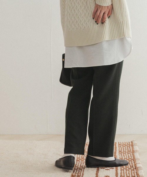 FORK&SPOON(フォークアンドスプーン)の「FORK&SPOON フラノイージーパンツ(その他パンツ・レディース・グリーン/ベージュ系その他・1/2)」の9枚目の写真