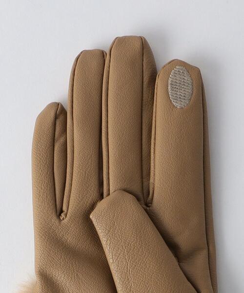 LE VERNIS（ル・ベルニ）の「＜Le Vernis(ル ベルニ)＞フェイクレザー＆ファー グローブ（手袋・レディース・ベージュ/ダークグレー・FREE）」の5枚目の写真