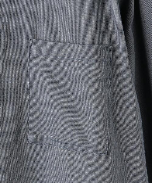 green label relaxing（グリーンレーベルリラクシング）の「ウールブレンドビエラバンドカラー長袖 シャツ -ウォッシャブル-（シャツ/ブラウス・メンズ・ダークグレー/ナチュラル/ダークブラウン・L/S/M）」の13枚目の写真