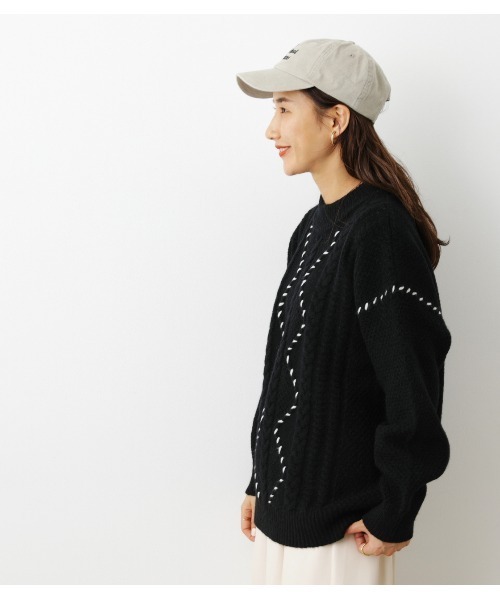 RODEO CROWNS WIDE BOWL(ロデオクラウンズワイドボウル)の「【WEB限定アイテム】ハンドステッチケーブルニットWL(ニット/セーター・レディース・ブラック/ブラウン/アイボリー・FREE)」の5枚目の写真