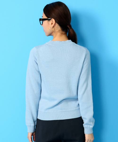 Rouge vif(ルージュヴィフ)の「ロゴインターシャプルオーバー(ニット/セーター・レディース・サックスブルー/ホワイト・FREE)」の8枚目の写真