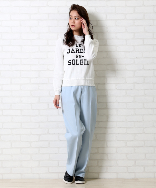 Rouge vif(ルージュヴィフ)の「ロゴインターシャプルオーバー(ニット/セーター・レディース・サックスブルー/ホワイト・FREE)」の9枚目の写真