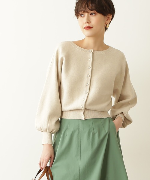 N.（N. Natural Beauty Basic）（エヌエヌナチュラルビューティーベーシック）の「◆アンゴラ混パールボタンニット（ニット/セーター・レディース・ネイビー/レッド/オフホワイト・MEDIUM）」の2枚目の写真