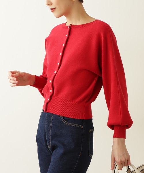 N.（N. Natural Beauty Basic）（エヌエヌナチュラルビューティーベーシック）の「◆アンゴラ混パールボタンニット（ニット/セーター・レディース・ネイビー/レッド/オフホワイト・MEDIUM）」の13枚目の写真