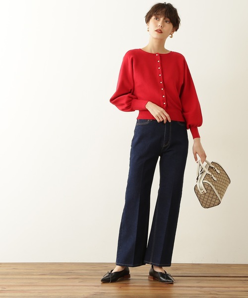 N.（N. Natural Beauty Basic）（エヌエヌナチュラルビューティーベーシック）の「◆アンゴラ混パールボタンニット（ニット/セーター・レディース・ネイビー/レッド/オフホワイト・MEDIUM）」の11枚目の写真