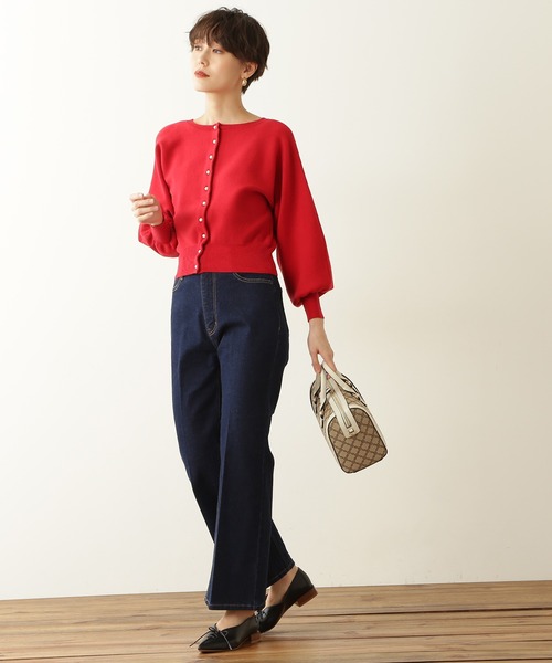 N.（N. Natural Beauty Basic）（エヌエヌナチュラルビューティーベーシック）の「◆アンゴラ混パールボタンニット（ニット/セーター・レディース・ネイビー/レッド/オフホワイト・MEDIUM）」の10枚目の写真