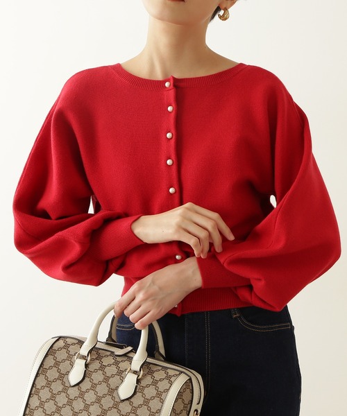 N.（N. Natural Beauty Basic）（エヌエヌナチュラルビューティーベーシック）の「◆アンゴラ混パールボタンニット（ニット/セーター・レディース・ネイビー/レッド/オフホワイト・MEDIUM）」の15枚目の写真