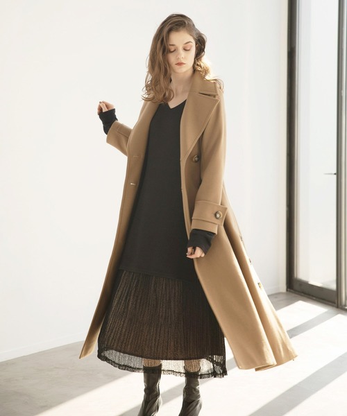 MIELI INVARIANT（ミエリインヴァリアント）の「Cloth Combination Dress（ワンピース・レディース・ブラック/モカ・FREE）」の13枚目の写真