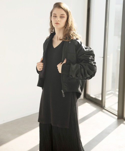 MIELI INVARIANT（ミエリインヴァリアント）の「Cloth Combination Dress（ワンピース・レディース・ブラック/モカ・FREE）」の22枚目の写真