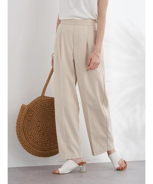 earth music&ecology（アースミュージックアンドエコロジー）の「タックストレートパンツ＊（その他パンツ・レディース・ブラウン/チェック/ホワイト系その他2・S/M）」の7枚目の写真