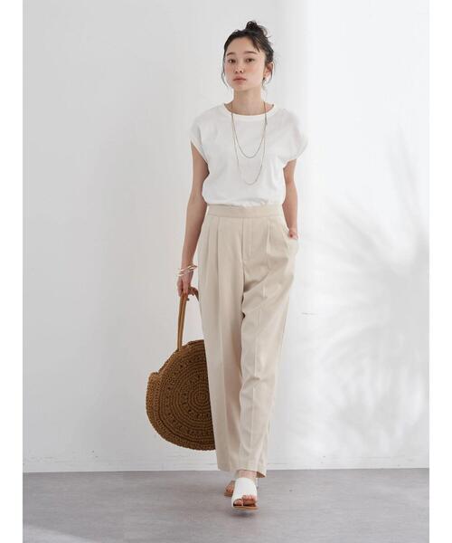 earth music&ecology（アースミュージックアンドエコロジー）の「タックストレートパンツ＊（その他パンツ・レディース・ブラウン/チェック/ホワイト系その他2・S/M）」の11枚目の写真