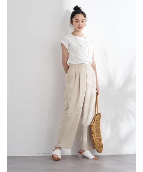 earth music&ecology（アースミュージックアンドエコロジー）の「タックストレートパンツ＊（その他パンツ・レディース・ブラウン/チェック/ホワイト系その他2・S/M）」の12枚目の写真